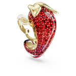 Idyllia clip earrings Red, 18K gold finish